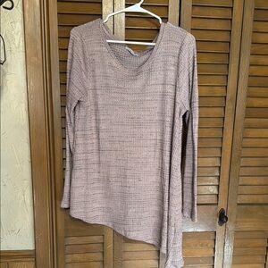 Green Envelope Purple Asymmetrical Long Sleeve Blouse